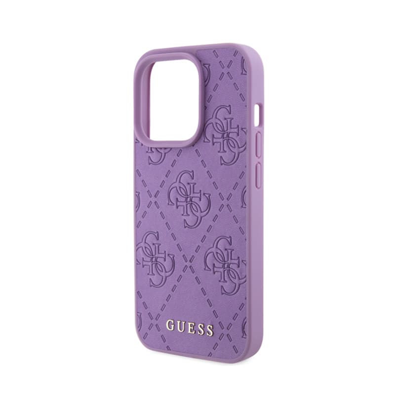Guess Leather 4G Stamped - Case for iPhone 15 Pro (Purple) 6