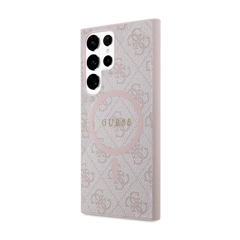 Guess 4G Collection Leather Metal Logo MagSafe - Case Samsung Galaxy S24 Ultra (Pink) 2