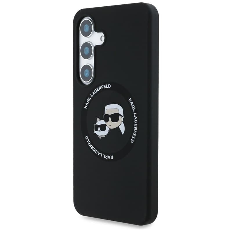 Karl Lagerfeld Silicone Double Heads And Circle MagSafe - Case for Samsung Galaxy S25 (Black) 2
