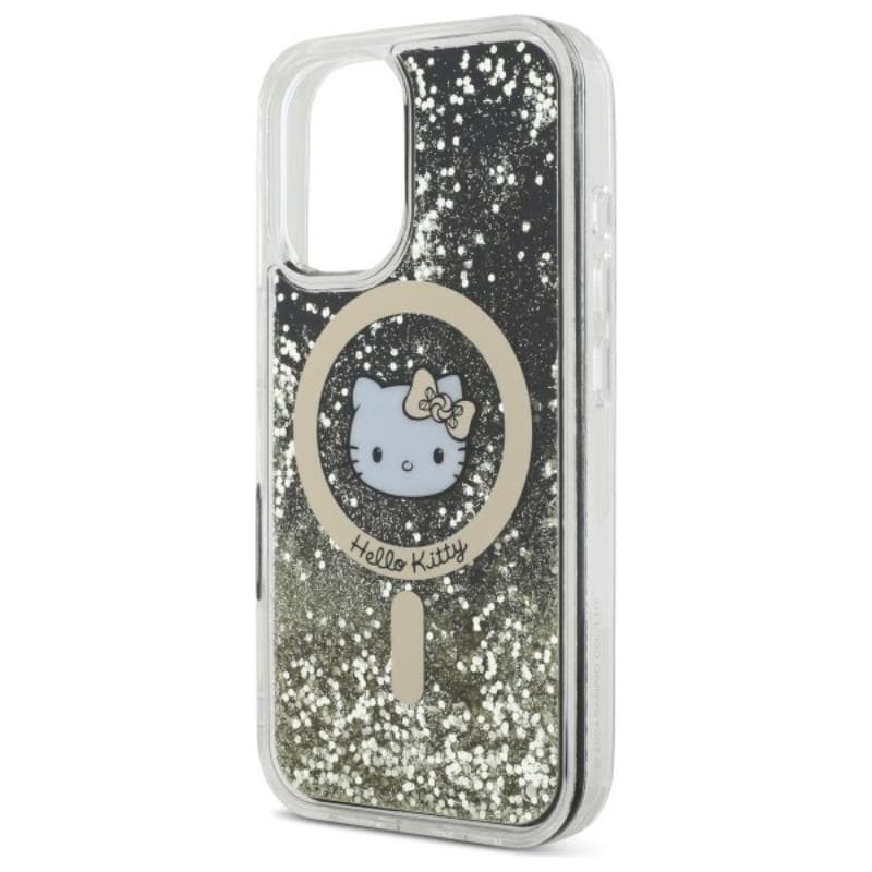 Hello Kitty Liquid Glitter Fever MagSafe - Case for iPhone 16 (black/gold) 6