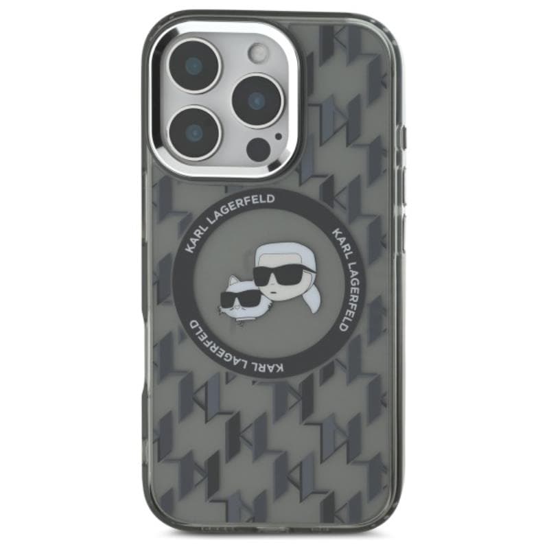 Karl Lagerfeld IML Monogram Karl & Choupette Head MagSafe - Case for iPhone 16 Pro Max (black) 3
