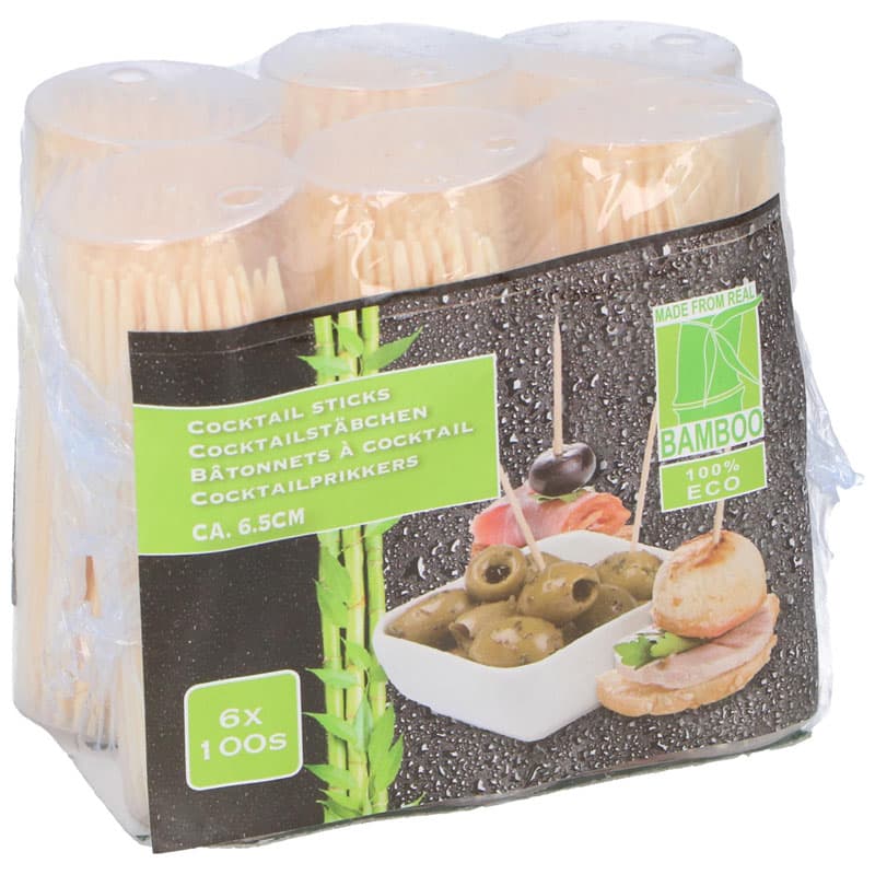 Toothpicks 6x100 pcs. natural bamboo 2