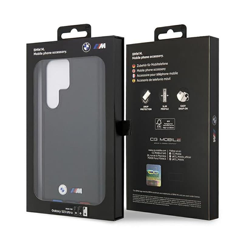 BMW Leather Hot Stamp Tricolor - Case for Samsung Galaxy S23 Ultra (Black) 8