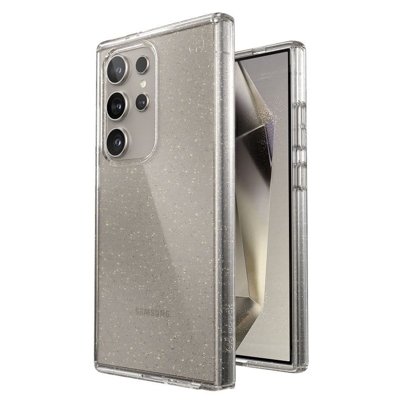 Speck Presidio Lux Glitter - Samsung Galaxy S24 Ultra Case (Clear / Gold Glitter) 7