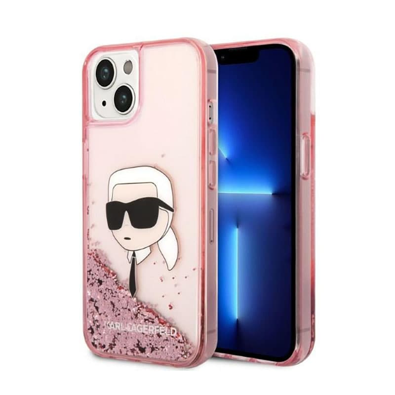 Karl Lagerfeld Liquid Glitter NFT Karl's Head - Case for iPhone 14 Plus (Pink) 1