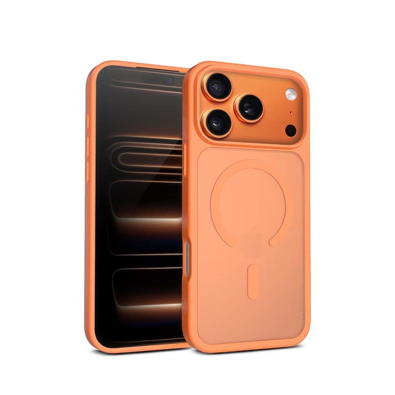Crong Hybrid Matte Magnetic - MagSafe iPhone 17 Pro Max Case (Orange) 1