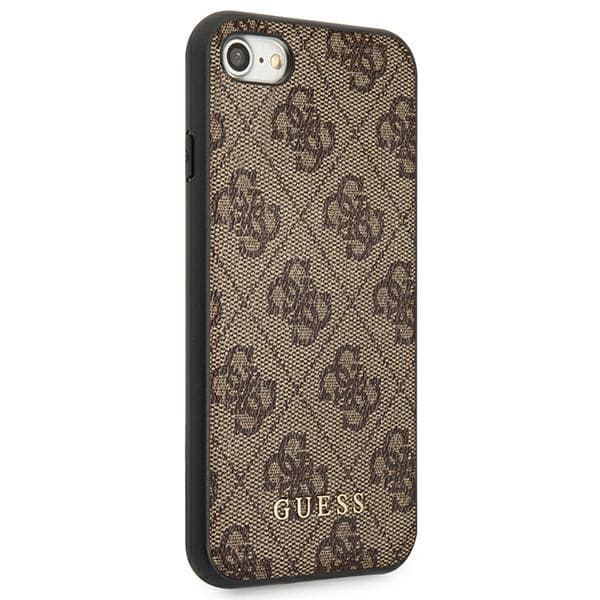 Guess 4G Metal Gold Logo - Case for iPhone SE 2022 / SE 2020 / 8 / 7 (brown) 4