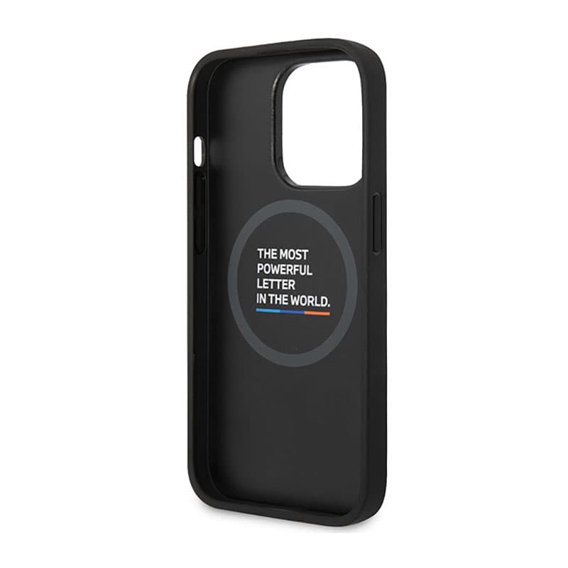 BMW Leather Carbon Blue Line MagSafe - Case for iPhone 14 Pro (Black) 7