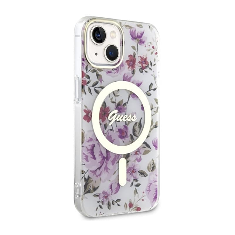 Guess Flower MagSafe - Case for iPhone 14 (Transparent) 4