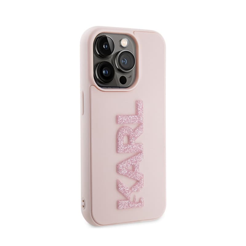Karl Lagerfeld 3D Rubber Glitter Logo - Case for iPhone 15 Pro Max (pink) 4