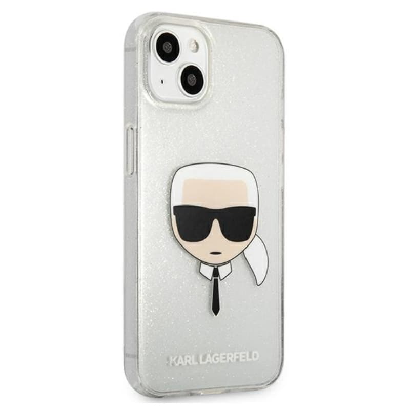 Karl Lagerfeld Karl's Head Glitter - Case for iPhone 13 mini (Silver) 4