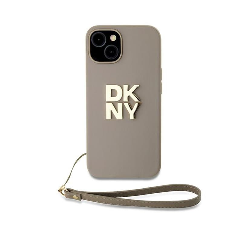 DKNY Wrist Strap Stock Logo - Case for iPhone 15 / 14 / 13 (Beige) 2