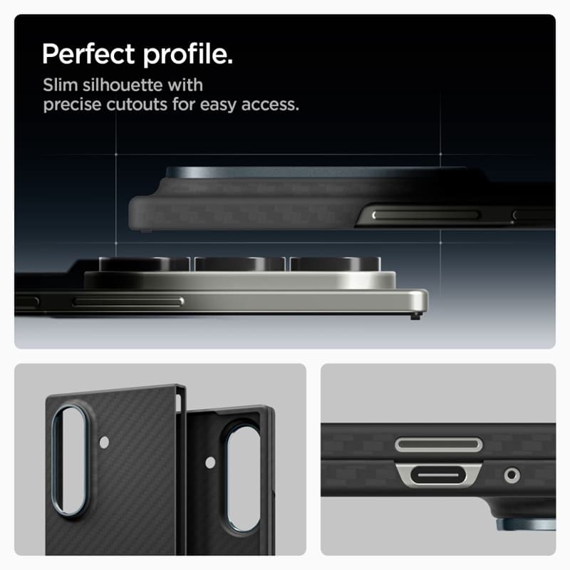 Spigen Airskin Aramid - Case for Samsung Galaxy Z Fold 7 (Black) 5