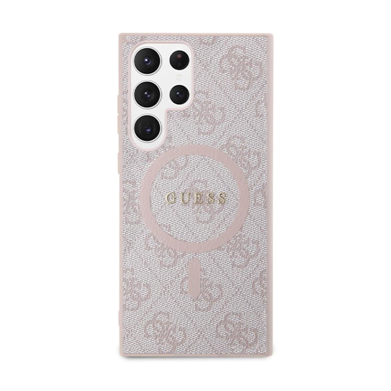 Guess 4G Collection Leather Metal Logo MagSafe - Case Samsung Galaxy S24 Ultra (Pink) 3