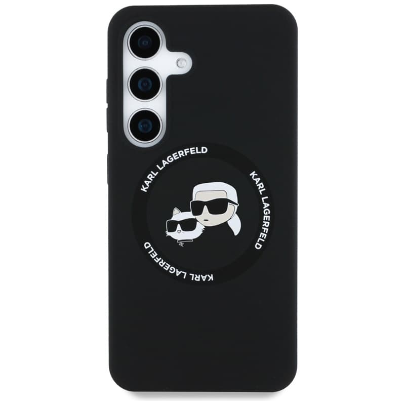 Karl Lagerfeld Silicone Double Heads And Circle MagSafe - Case for Samsung Galaxy S25 (Black) 3