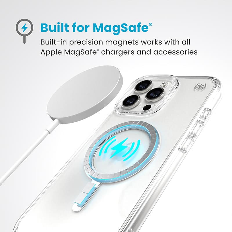 Speck Presidio Perfect-Clear MagSafe - iPhone 16 Pro Max Case (Clear / Chrome Finish / Serene Silver) 3