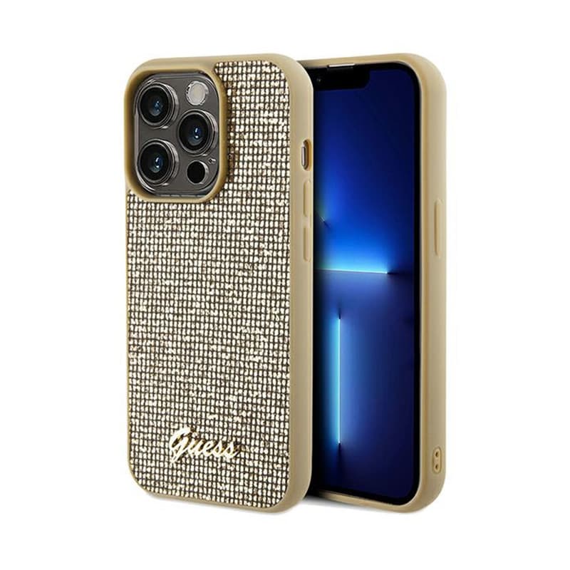 Guess Disco Metal Script - iPhone 14 Pro Max Case (Gold) 1