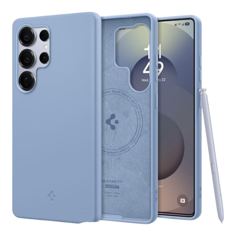 Spigen Silicone Fit Mag MagSafe - Case for Samsung Galaxy S25 Ultra (Sapphire Blue)