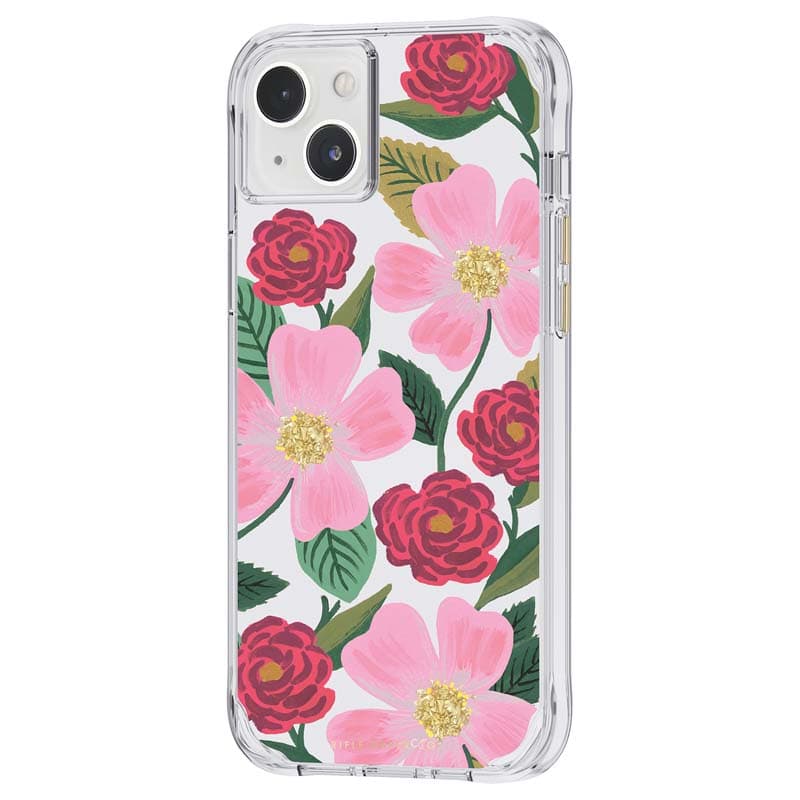 Rifle Paper Clear - Case decorated in gold for iPhone 14 Plus (Rose Garden) 3