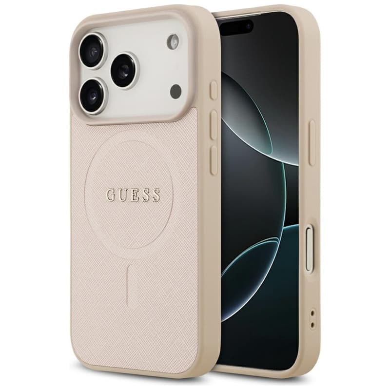 Guess Saffiano Classic Logo MagSafe - Case iPhone 17 Pro (pink)
