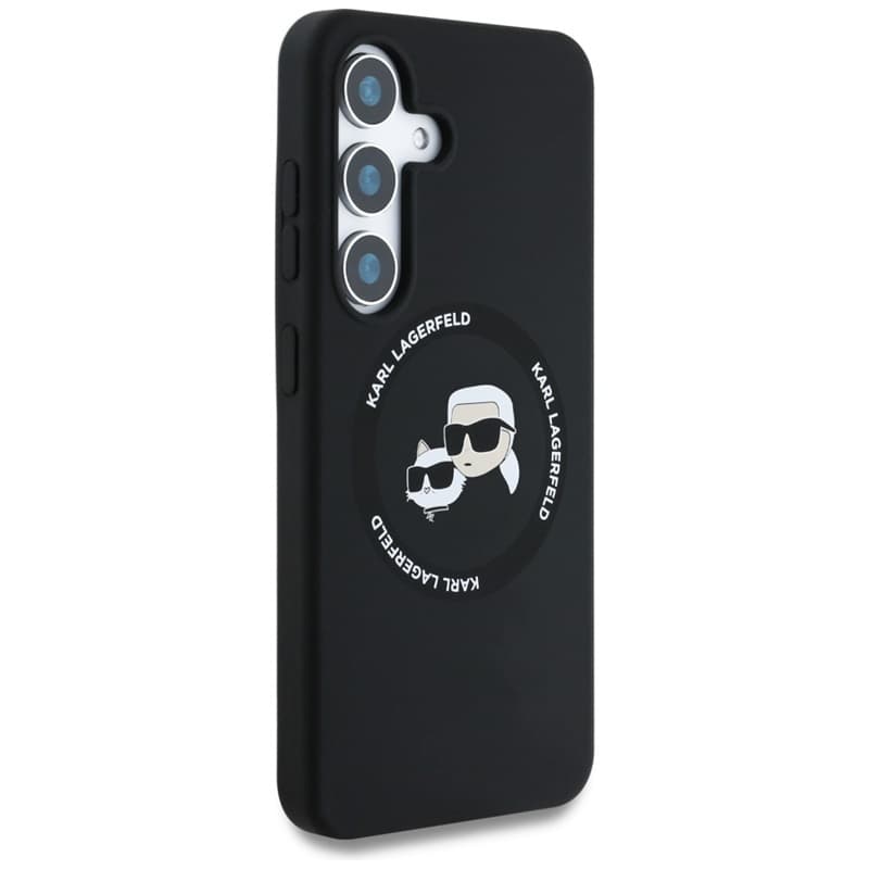 Karl Lagerfeld Silicone Double Heads And Circle MagSafe - Case for Samsung Galaxy S25 (Black) 4
