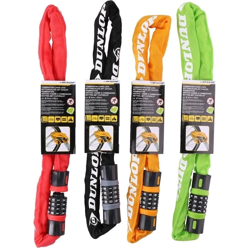 Dunlop - Bicycle Lock with Combination Chain (Orange) 2