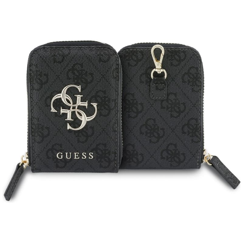 Guess 4G Metal Logo Universal Crossbody Phone Strap Small Purse - Lanyard/Shoulder Strap with Phone Wallet (Black) 3