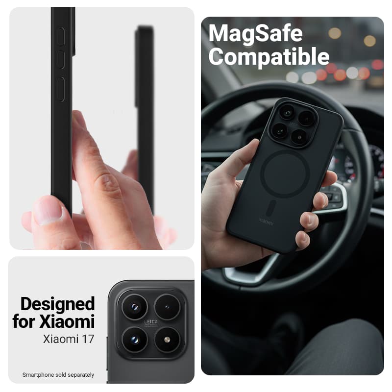 Crong Hybrid Matte Magnetic - Xiaomi 17 MagSafe Case (black) 5