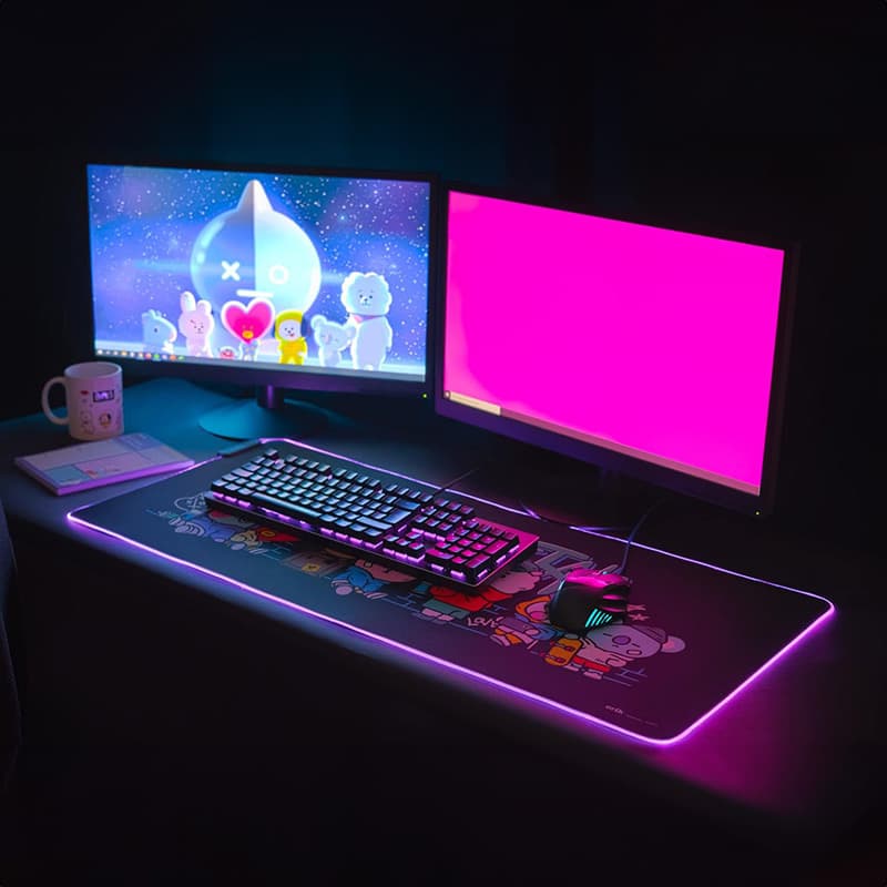 BT21 - Gaming/desk mat XXL with LED illumination (90 x 40 cm) 7