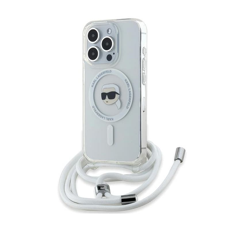 Karl Lagerfeld Crossbody IML Karl Head MagSafe - iPhone 15 Pro Max Case (Transparent)