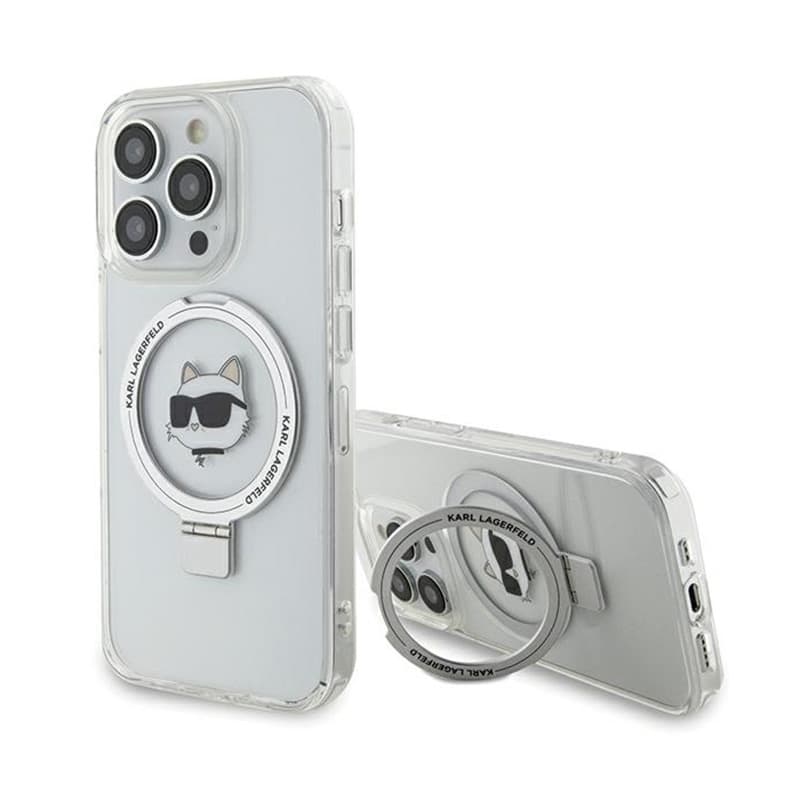 Karl Lagerfeld Ring Stand Choupette Head MagSafe - iPhone 15 Pro Max Case (white) 1