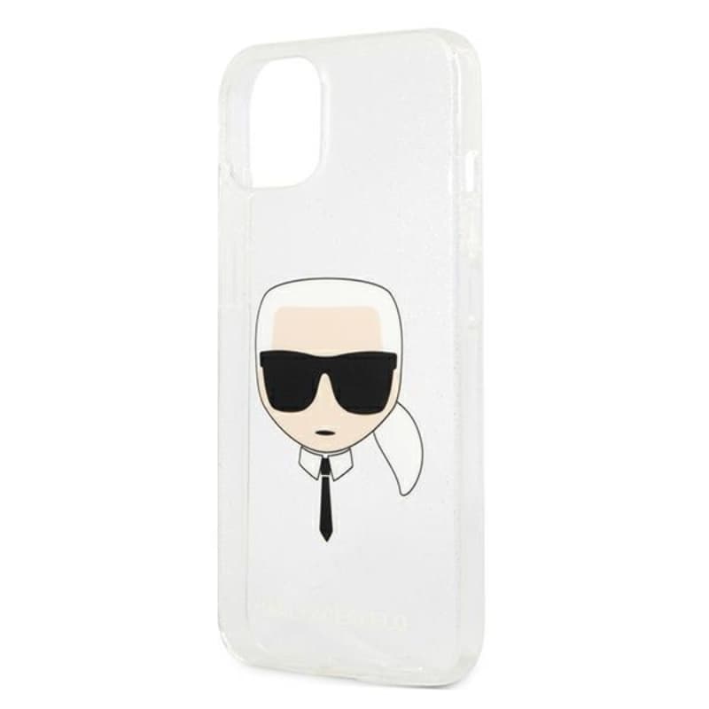 Karl Lagerfeld Karl's Head Glitter - Case for iPhone 13 mini (Silver) 6