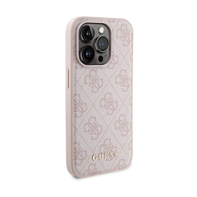 Guess Bundle Pack MagSafe 4G Metal Gold Logo - Case set + Power Bank 5000mAh MagSafe iPhone 15 Pro Max (pink) 4