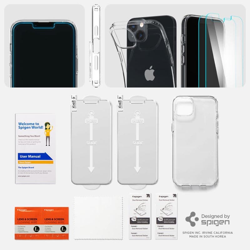 Spigen Crystal Pack - Set of case for iPhone 14 + Protective Glass (Clear) 5
