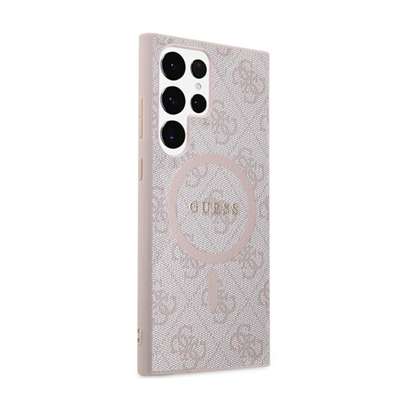 Guess 4G Collection Leather Metal Logo MagSafe - Case Samsung Galaxy S24 Ultra (Pink) 4