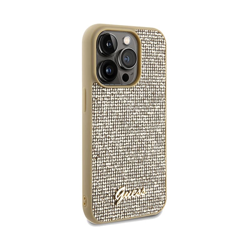 Guess Disco Metal Script - iPhone 14 Pro Max Case (Gold) 3