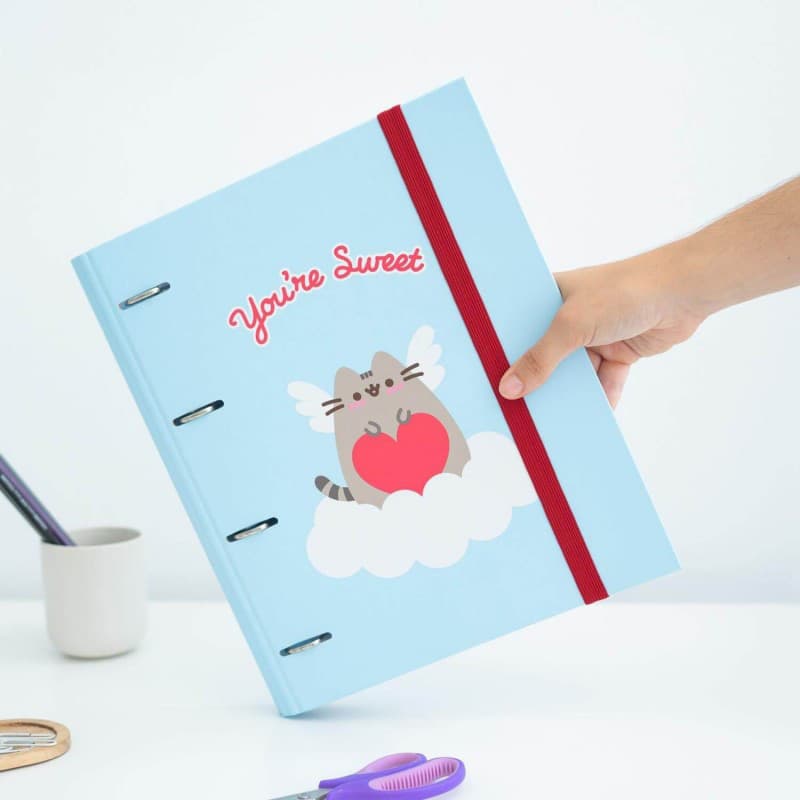 Pusheen - A4 binder from the Purrfect Love collection with sheets (4 rings, elastic band) 7