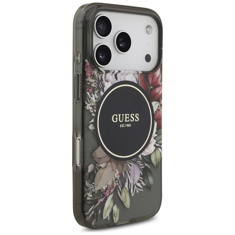 Guess IML Flowers Electro Pearl Strap MagSafe - Case iPhone 17 Pro (black) 4