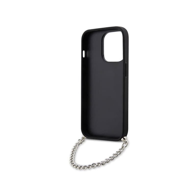 Karl Lagerfeld Saffiano Monogram Chain - Case for iPhone 14 Pro (Black) 6