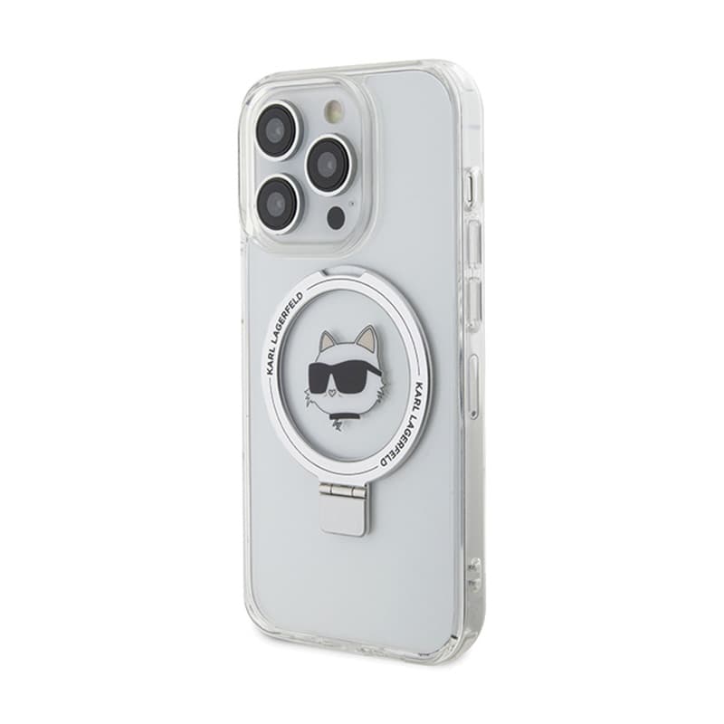 Karl Lagerfeld Ring Stand Choupette Head MagSafe - iPhone 15 Pro Max Case (white) 2