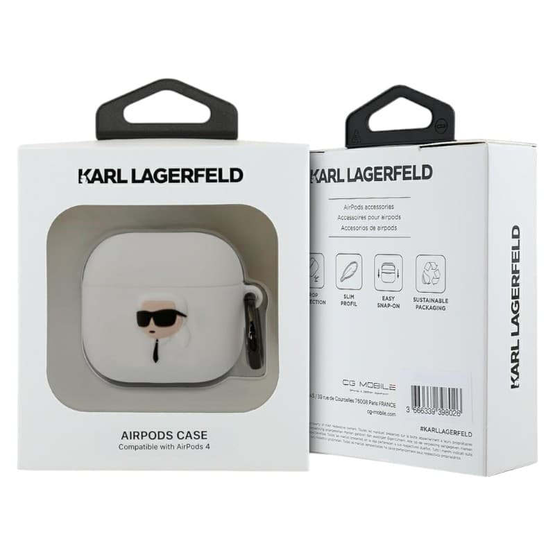 Karl Lagerfeld 3D Silicone NFT - AirPods 4 Case (white) 3