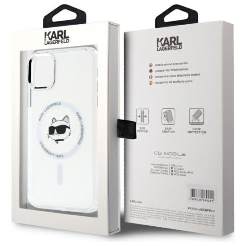 Karl Lagerfeld IML Metal Choupette Head MagSafe - Case for iPhone 11 (White) 8