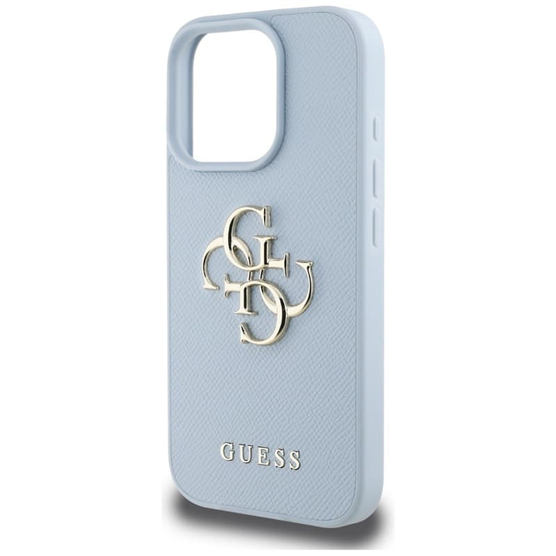 Guess Grained Big 4G Logo Small Classic Logo - Case for iPhone 16 Pro (blue) 6