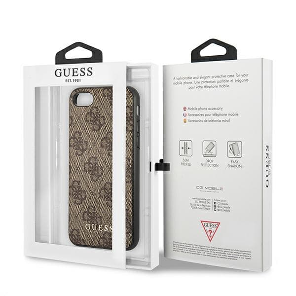 Guess 4G Metal Gold Logo - Case for iPhone SE 2022 / SE 2020 / 8 / 7 (brown) 8
