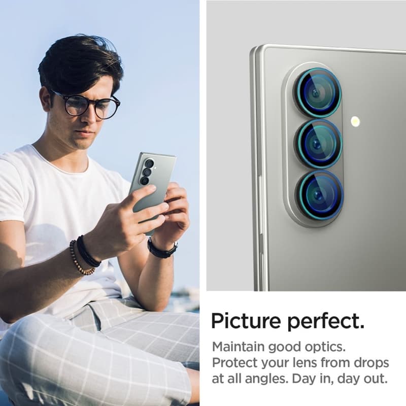 Spigen Optik Pro HD GLAS.TR EZ Fit Camera Protector 2-Pack - Lens Protector for Samsung Galaxy Z Fold 7 (2 pcs)(Black) 7