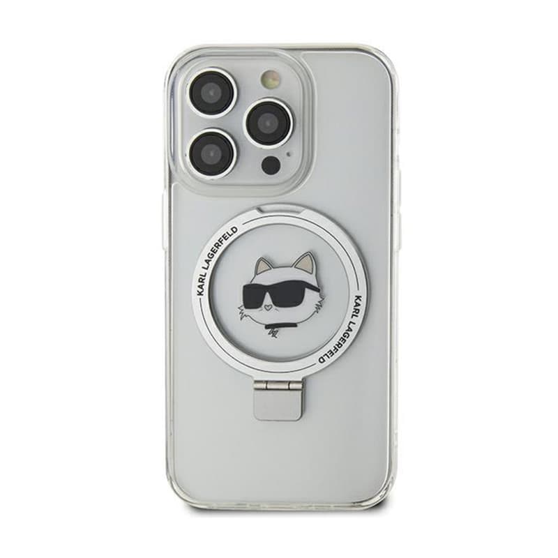 Karl Lagerfeld Ring Stand Choupette Head MagSafe - iPhone 15 Pro Max Case (white) 3