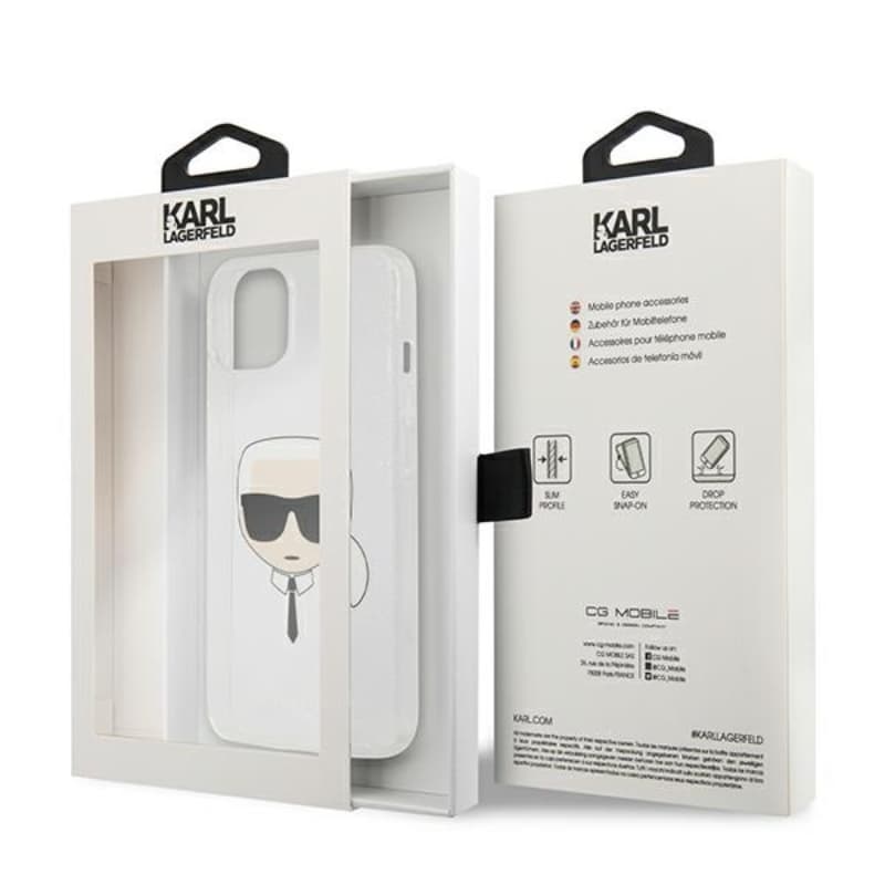 Karl Lagerfeld Karl's Head Glitter - Case for iPhone 13 mini (Silver) 8