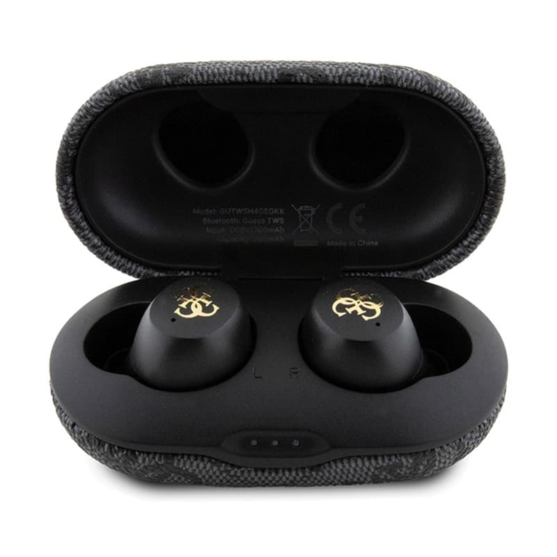Guess 4G Metal Logo - TWS ENC Bluetooth headphones + charging case (black) 4