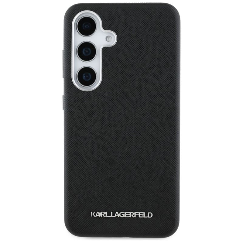 Karl Lagerfeld Saffiano Full Wrapped Elongated Metal Logo MagSafe - Case for Samsung Galaxy S25+ (black) 3