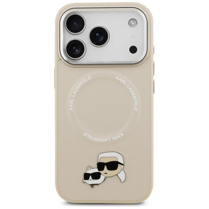 Karl Lagerfeld Karl & Choupette Pins MagSafe - Case for iPhone 17 Pro Max (beige) 3